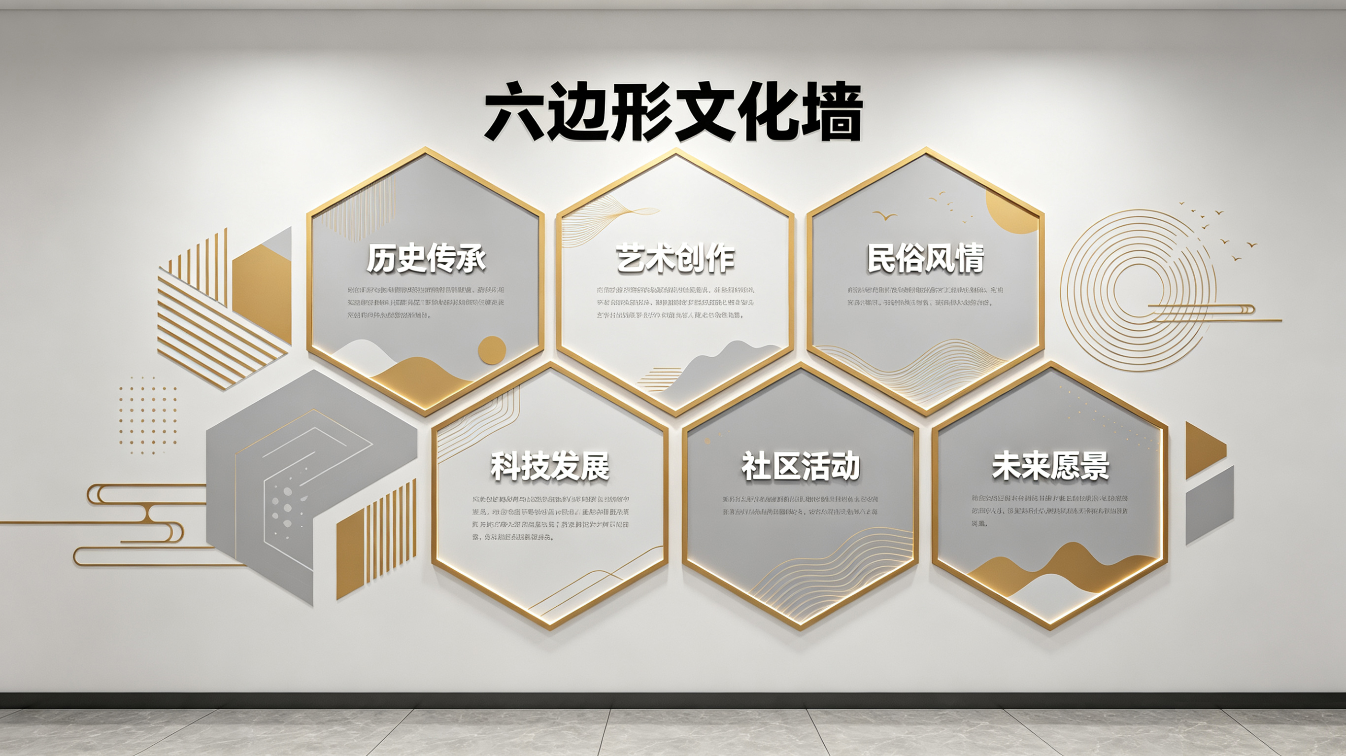 瑞安企业文化墙 | 六边形信息美学